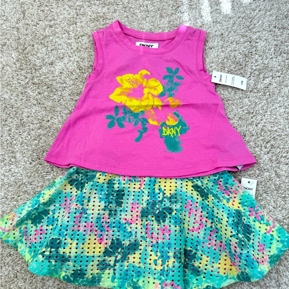 Girls DKNY skirt set. Brand new with tags. Size 18 months